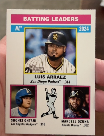 2025 Topps Heritage #191 NL Batting Leaders Luis Arraez — front
