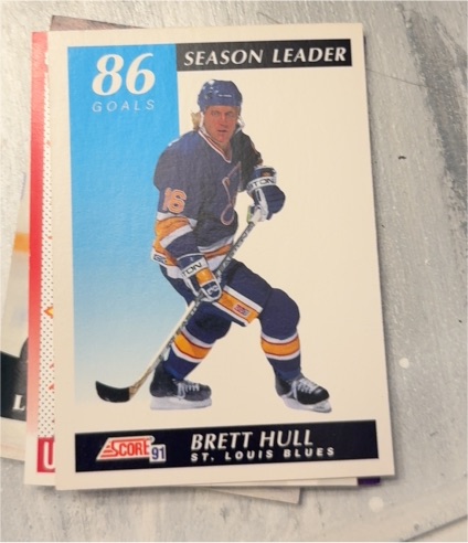 1991 Score #294 Brett Hull Season Leader 86 Goals — front