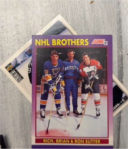 1991 Score #268 NHL Brothers Rich, Brian & Ron Sutter — front