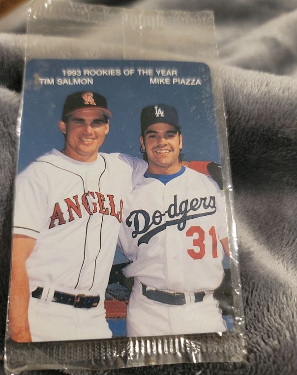 1994 Mother's Cookies #2 Tim Salmon & Mike Piazza — front
