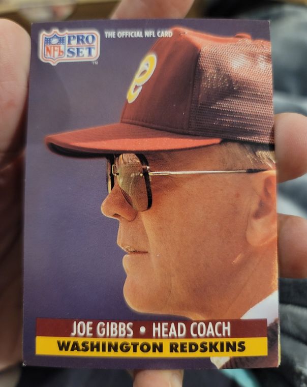 1991 Pro Set #324 Joe Gibbs Washington Redskins — front