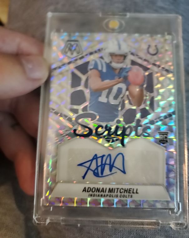 2024 Panini Mosaic Rookie Scripts #RS-13 Adonai Mitchell — front