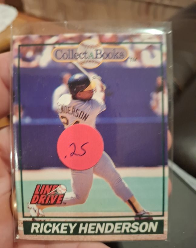 1991 Line Drive Collect-A-Books #25 Rickey Henderson — front