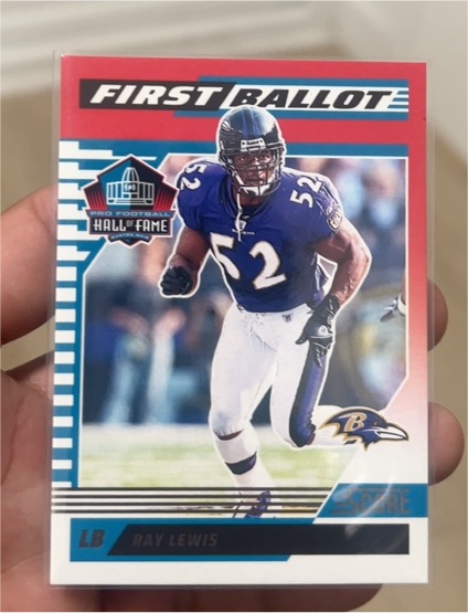 2025 Panini Score #9 Ray Lewis First Ballot — front