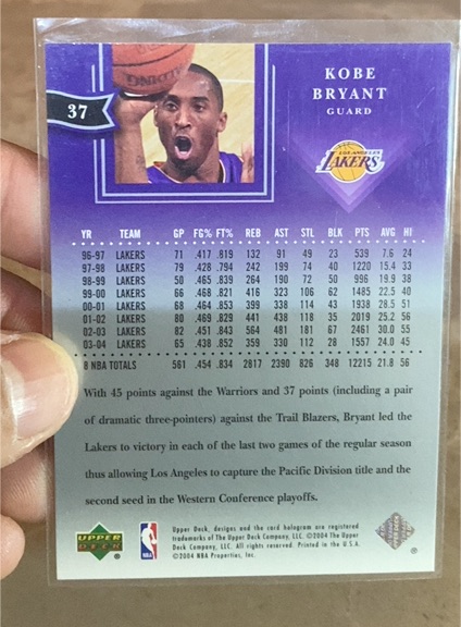 2003-04 Upper Deck #37 Kobe Bryant — front