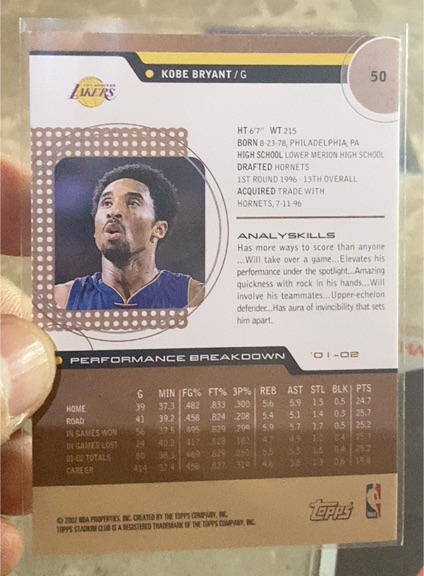 2002-03 Topps Stadium Club #50 Kobe Bryant — front