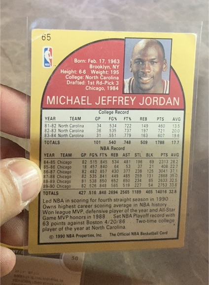 1990-91 NBA Hoops #65 Michael Jordan — front