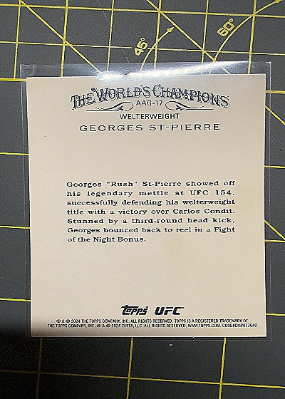2024 Topps Chrome UFC #AAG-17 Georges St-Pierre Allen & Ginter — back