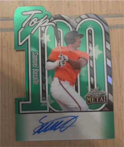 2025 Leaf Metal Baseball Top 100 #Samuel Basallo — front