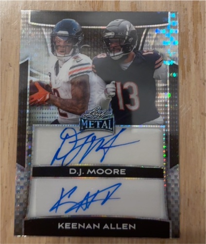 2025 Leaf Metal #DA17 D.J. Moore & Keenan Allen Dual Auto — front