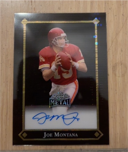 2024 Leaf Metal #91A-JM2 Joe Montana 91 Leaf Mojo Purple AUTO — front