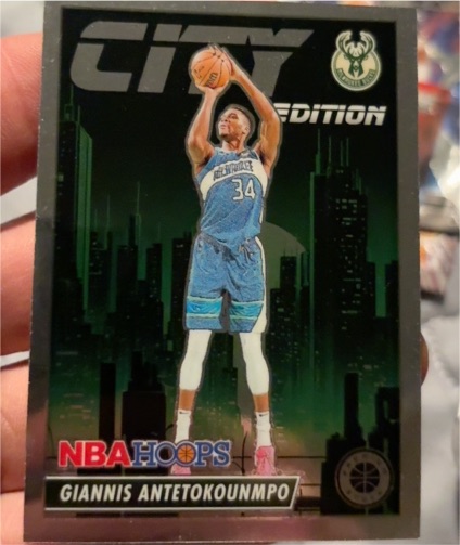 2023-24 Panini NBA Hoops Premium Stock City Edition #19 Giannis Antetokounmpo — front