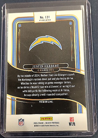 2024 Panini Select #131 Justin Herbert — back