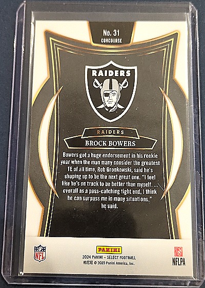 2024 Panini Select #31 Brock Bowers — back