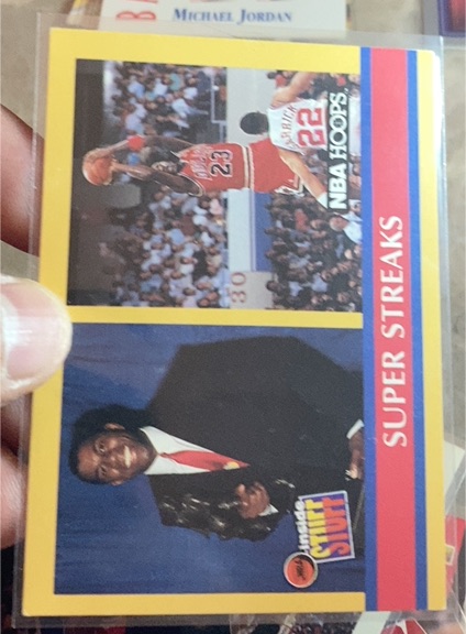 1990 NBA Hoops #385 Michael Jordan / Magic Johnson Super Streaks — front