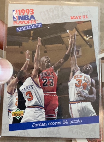 1993-94 Upper Deck #193 Michael Jordan Scores 54 Points — front