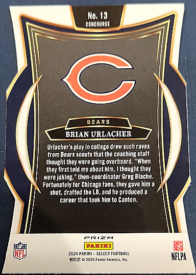 2024 Panini Select Concourse #13 Brian Urlacher — back