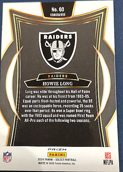 2024 Panini Select Football #60 Howie Long — back