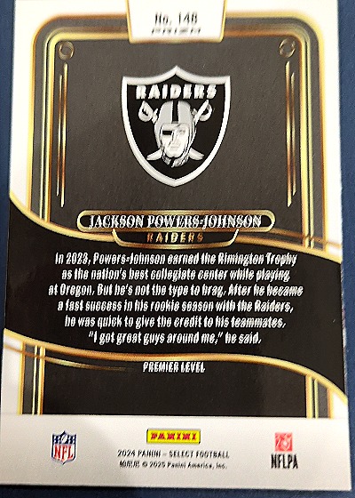 2024 Panini Select #148 Jackson Powers-Johnson Premier Level — back