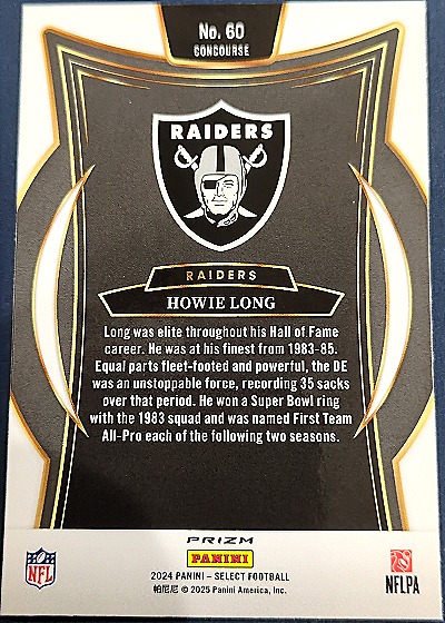 2024 Panini Select Football #60 Howie Long — back