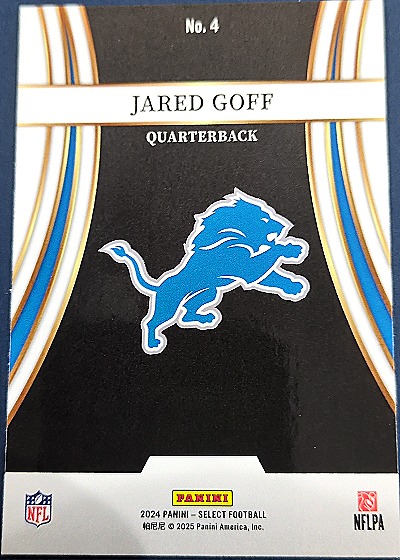 2024 Panini Select #4 Jared Goff Turbocharged — back