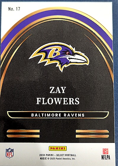 2024 Panini Select Football #17 Zay Flowers — back