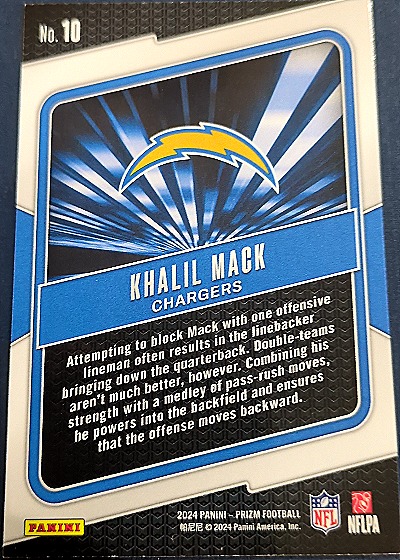 2024 Panini Prizm #10 Khalil Mack — back