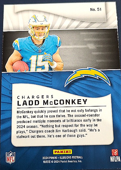 2024 Panini Illusions #51 Ladd McConkey — back