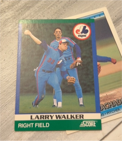 1991 Score 100 Rising Stars #21 Larry Walker — front