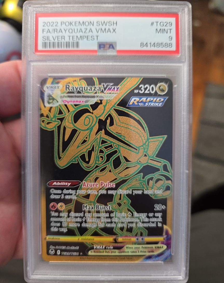 2022 Pokemon SWSH #TG29 Rayquaza VMAX Silver Tempest — front