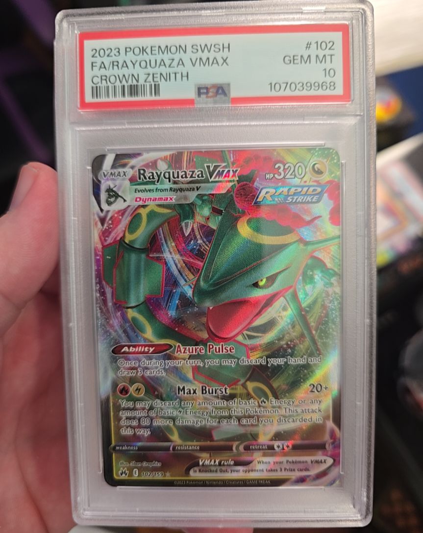 2023 Pokemon SWSH Crown Zenith #102 Rayquaza VMAX Full Art — front