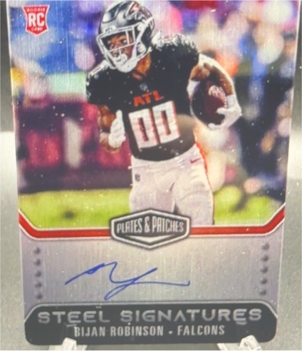 2023 Panini Plates & Patches Steel Signatures #Bijan Robinson — front