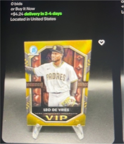 2025 Bowman Chrome #VIP-14 Leo De Vries — front