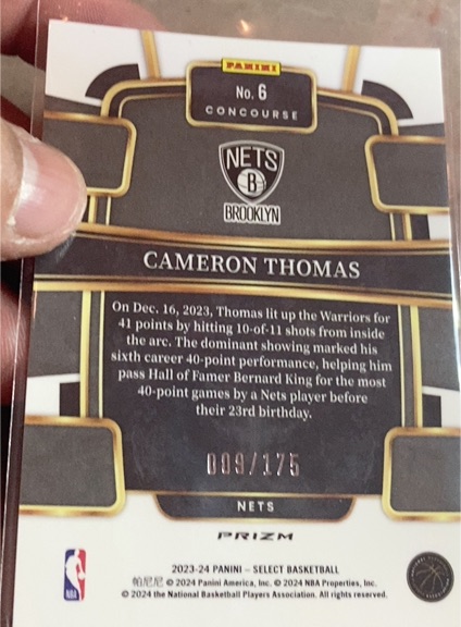2023 Panini Select #6 Cameron Thomas — front