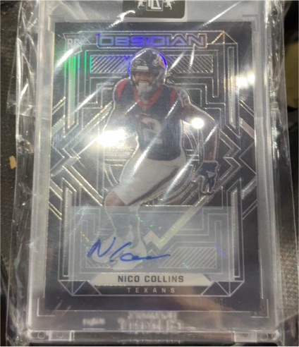 2021 Panini Obsidian Nico Collins Rookie Autograph — front