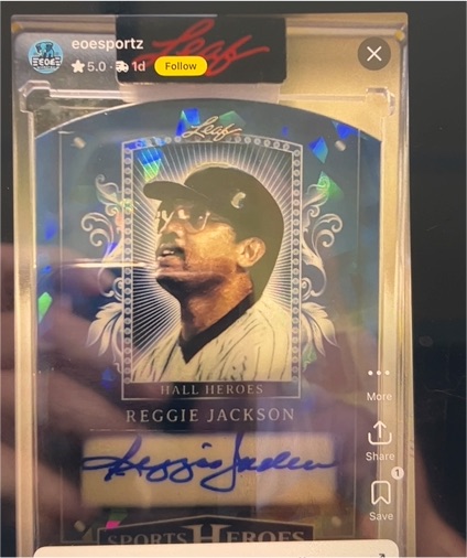 2025 Leaf Sports Heroes Hall Heroes Reggie Jackson Autograph — front