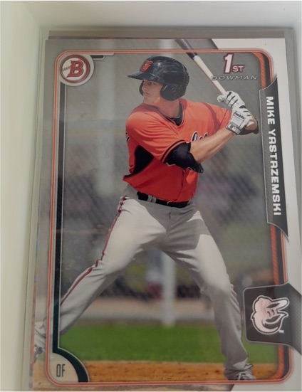 2015 Bowman #BP138 Mike Yastrzemski — front