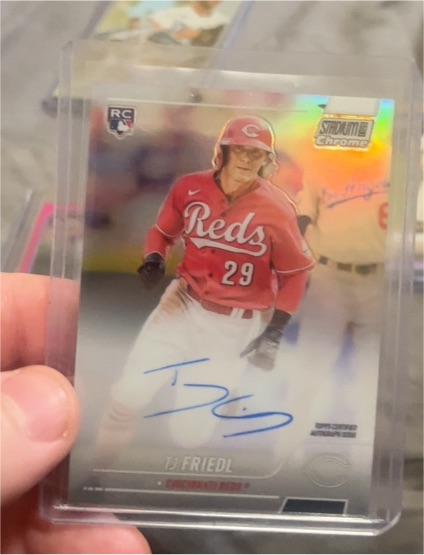 2022 Topps Stadium Club Chrome #SCCBA-TF T.J. Friedl — front