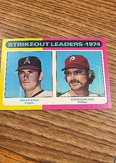 1975 Topps #312 Strikeout Leaders Nolan Ryan Steve Carlton — front