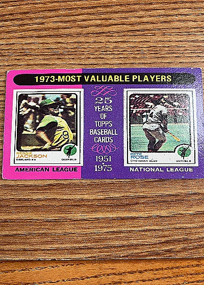 1975 Topps #211 1973 Most Valuable Players Reggie Jackson / Pete Rose — front