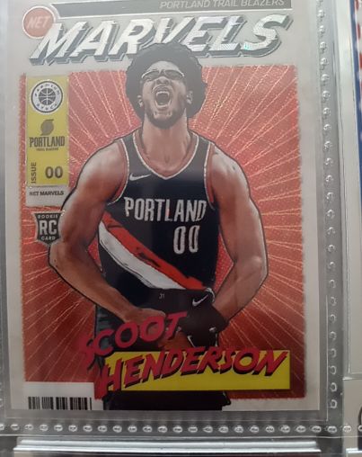 2023-24 Panini Hoops Premium Stock Net Marvels #00 Scoot Henderson — front