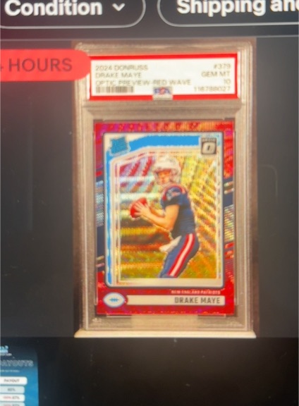 2024 Donruss Optic #379 Drake Maye Optic Preview Red Wave — front