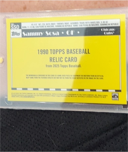 2025 Topps 1990 Topps Baseball Relic Sammy Sosa — front