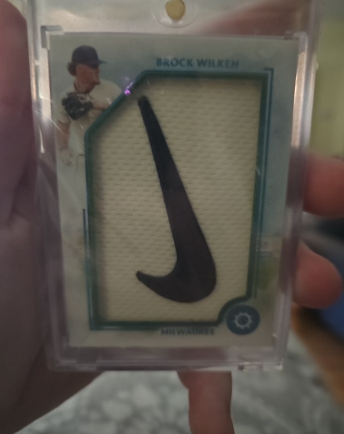 2024 Panini Immaculate Collection Brock Wilken Nike Swoosh Patch — front