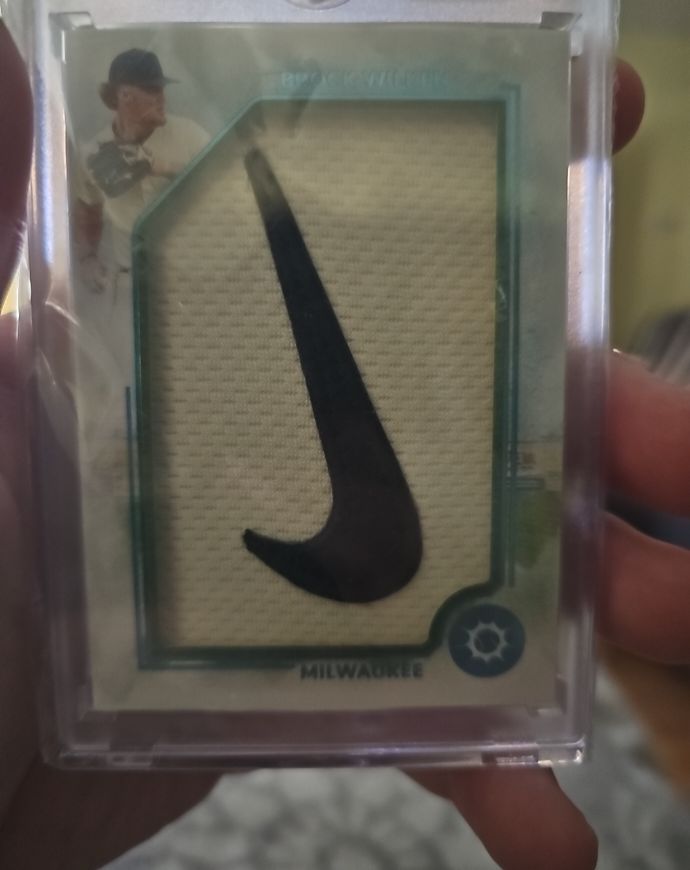 2020 Panini National Treasures Brock Wright Nike Patch — front