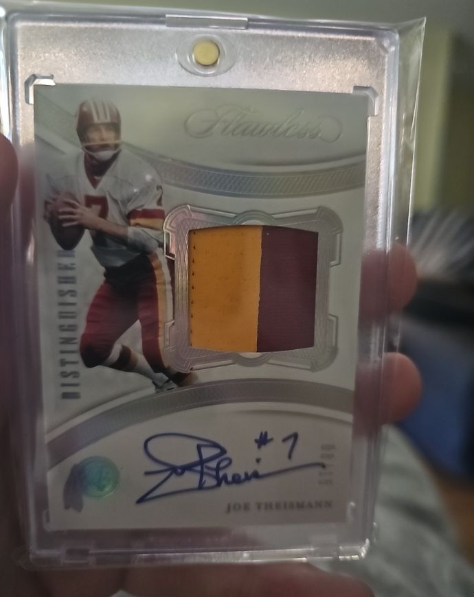 2017 Panini Flawless Distinguished Joe Theismann Patch Auto — front