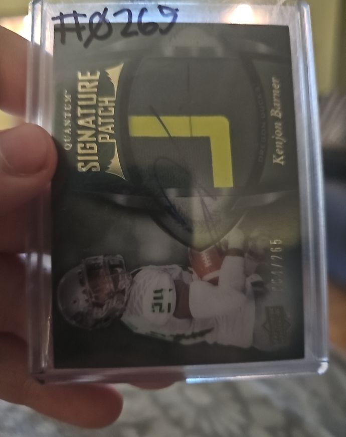 2013 Upper Deck SPx #SP-KB Kenyon Barner Signature Patch — front