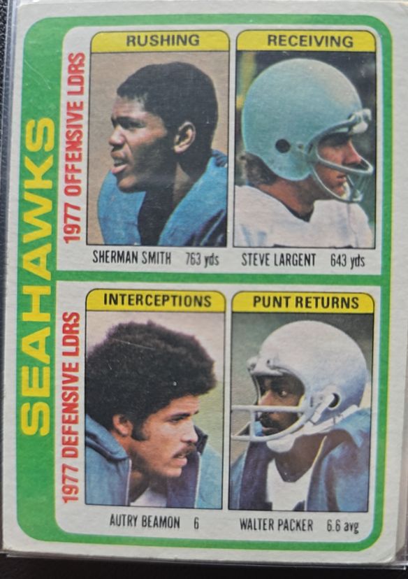 1978 Topps #526 Sherman Smith / Steve Largent / Autry Beamon / Walter Packer — front