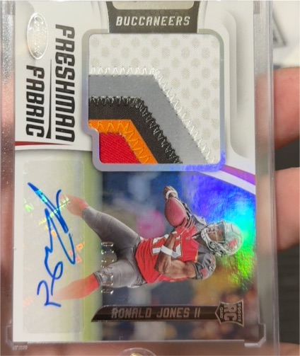 2018 Panini Certified #205 Ronald Jones II Freshman Fabric Patch Auto RC — front