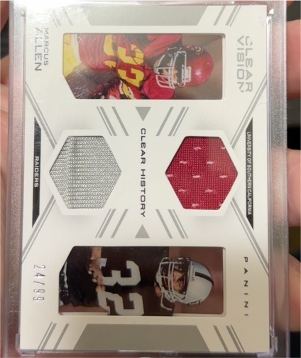 2015 Panini Clear Vision Clear History Dual Jerseys #CH-MA Marcus Allen — front